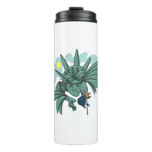 fired donald trump statue liberty funny thermal tumbler