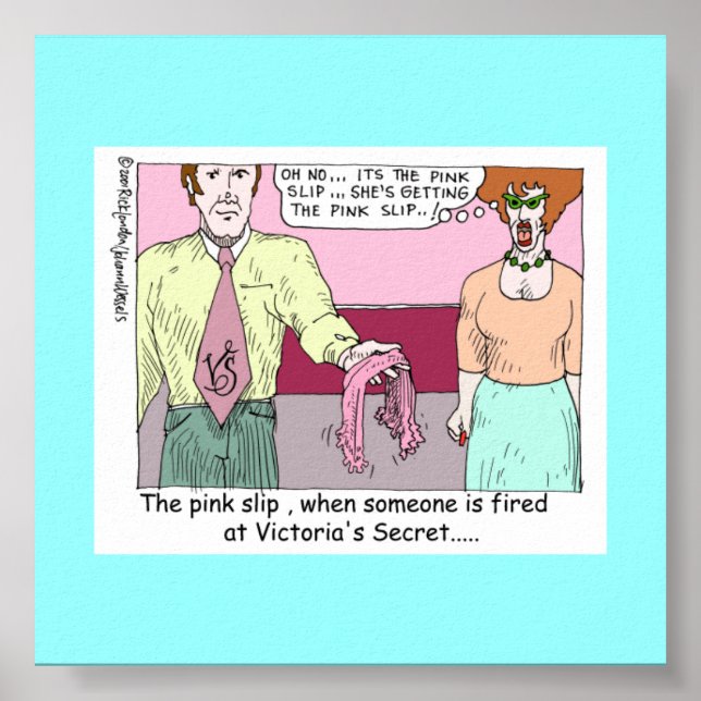 Fired From Victoria Secret Cartoon Canvas Print (Front)