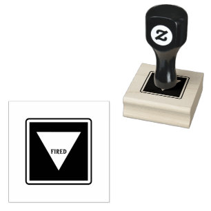 FIRED Text Printed Rich Red Ink Office Humour Rubber Stamp