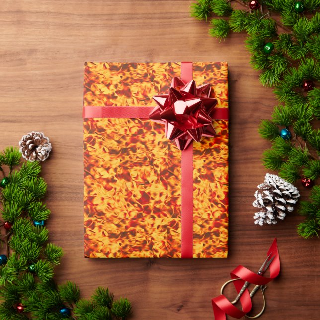 Fired Up – Bold Flame Texture Wrapping Paper (Holiday Gift)