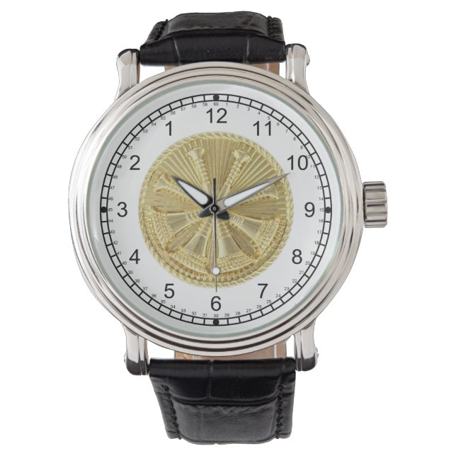 Firefighter 4 Bugle Gold Medallion Watch (Front)