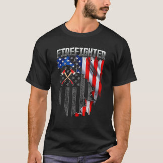 Firefighter 4th Of July American Flag Patriotic Fi T-Shirt