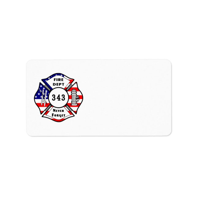 Firefighter 9/11 Never Forget 343 Label (Front)