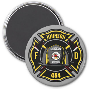 Firefighter ADD NAME Fire Department Rescue Team  Magnet