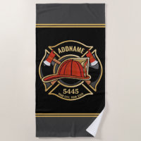 Firefighter ADD NAME Fire Station Department Badge