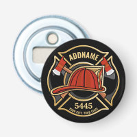 Firefighter ADD NAME Fire Station Department Badge