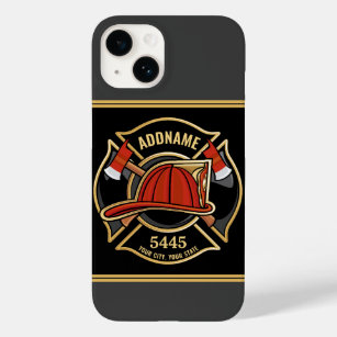 Firefighter ADD NAME Fire Station Department Badge Case-Mate iPhone 14 Case