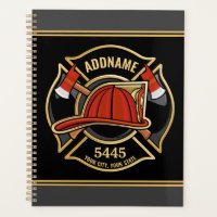 Firefighter ADD NAME Fire Station Department Badge