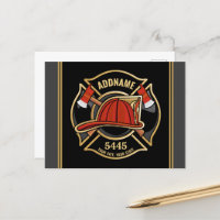 Firefighter ADD NAME Fire Station Department Badge