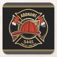 Firefighter ADD NAME Fire Station Department Badge