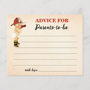Firefighter Advice for Mum & Dad Baby Shower Card