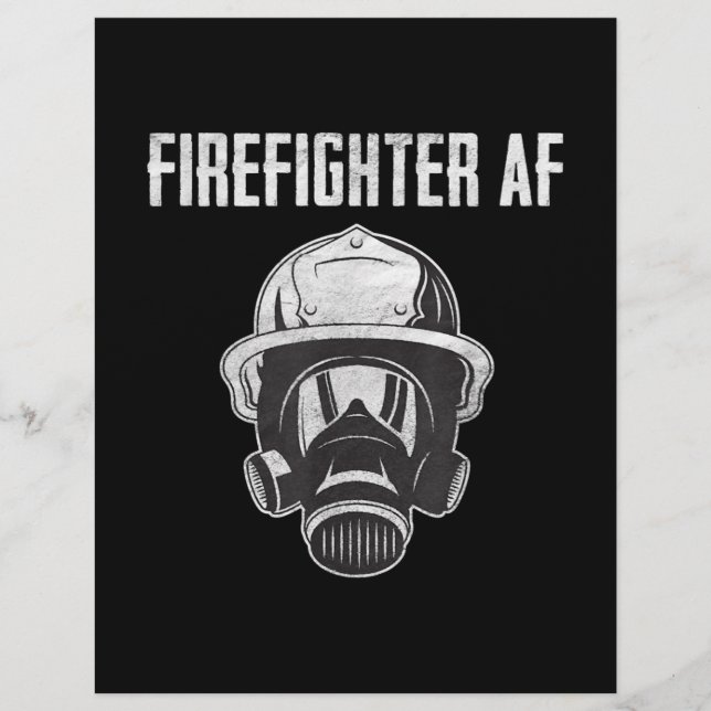 Firefighter AF | Gas Mask | Funny Firefighter Custom Letterhead (Front)