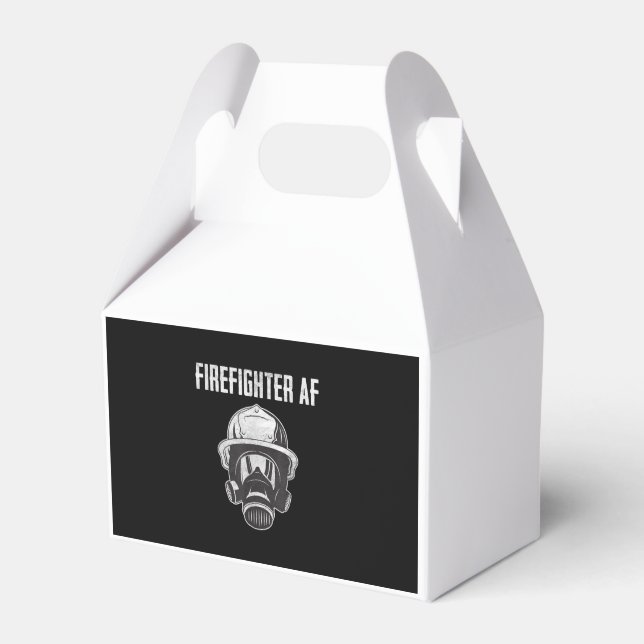 Firefighter AF | Gas Mask | Funny Firefighter Favour Box (Front Side)