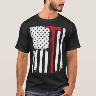 Firefighter American Flag Firefighter Thanksgiving T-Shirt