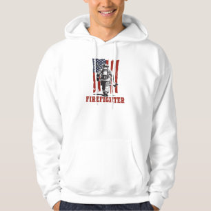 Firefighter, American Flag Hoodie