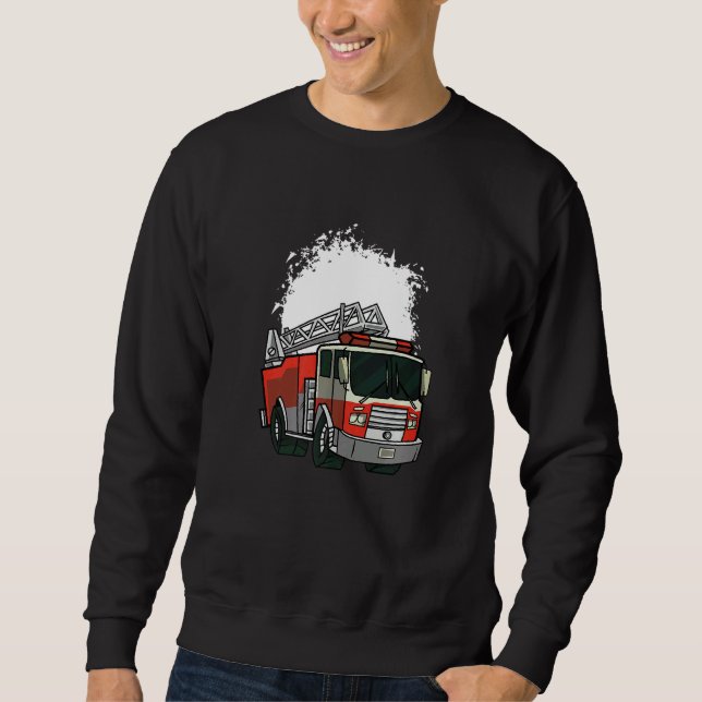 Firefighter And Fire Truck Sweatshirt (Front)