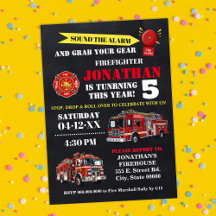 Firefighter Any Age Birthday Firetruck