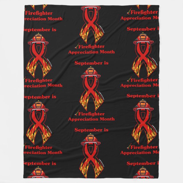 Firefighter Appreciation Month Fleece Blanket (Front)