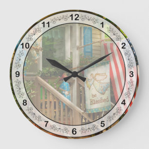 Firefighter - Be blessed my hero Large Clock