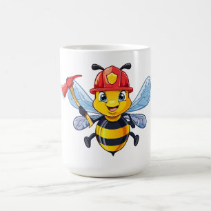 Firefighter bee coffee mug