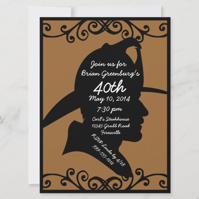 Firefighter Birthday Invitation (Front)