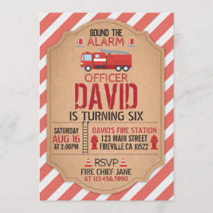 Firefighter Birthday Invitation