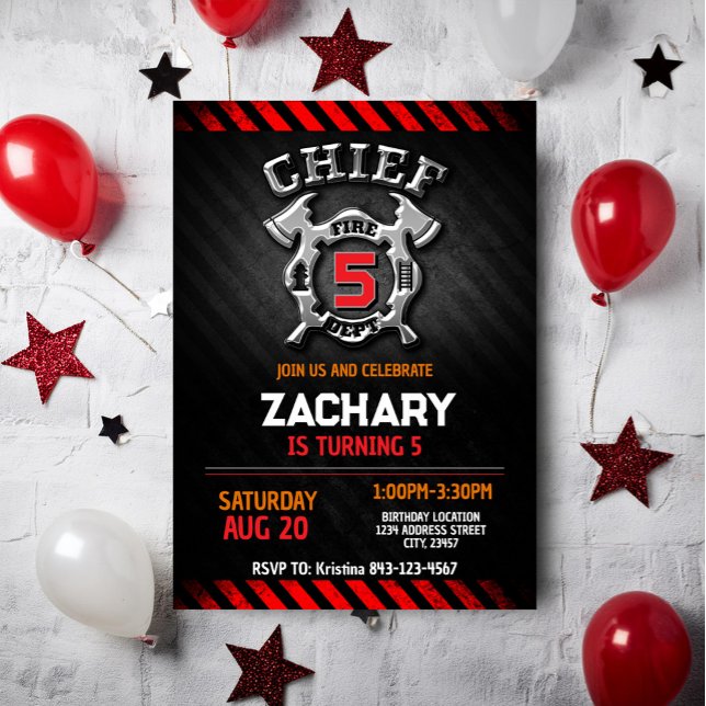 Firefighter Birthday Invitation (Creator Uploaded)