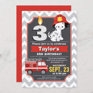 Firefighter Birthday Invitation