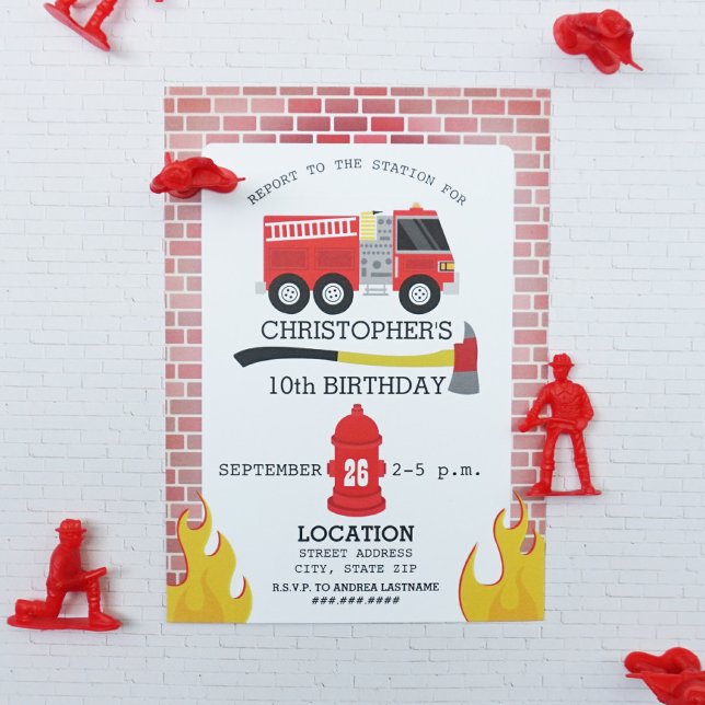 Firefighter Birthday Party Invitation (Creator Uploaded)