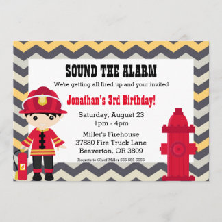 Firefighter Birthday Party Invitation
