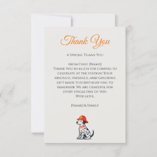 Firefighter Birthday Thank You Card