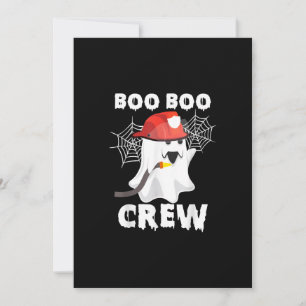 Firefighter Boo Boo Crew Halloween Ghost Fireman Holiday Card