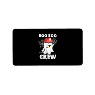 Firefighter Boo Boo Crew Halloween Ghost Fireman Label