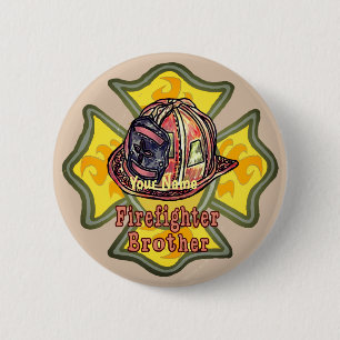 Firefighter brother pin button