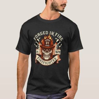 Firefighter Brotherhood Forged in Fire Skull and A T-Shirt