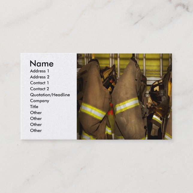 Firefighter - Bunker Gear Business Card (Front)