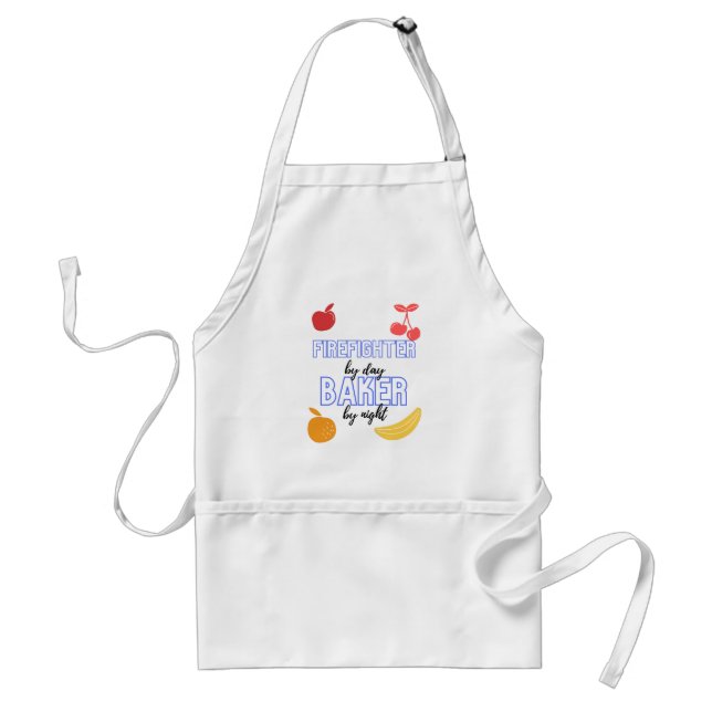 Firefighter By Day Baker By Night Funny Baking Gif Standard Apron (Front)