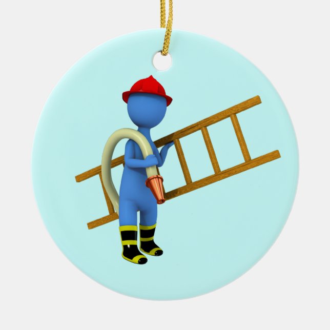 Firefighter Ceramic Ornament (Front)
