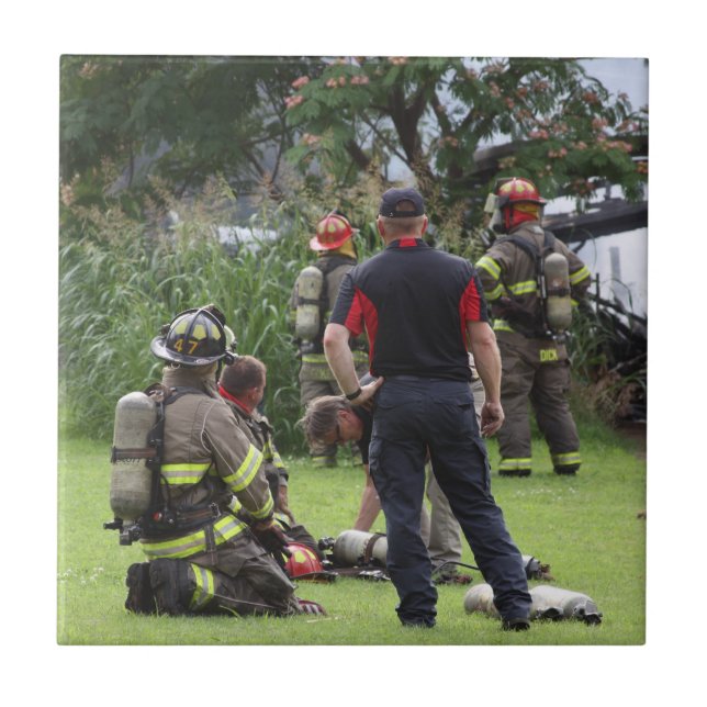 Firefighter Ceramic Tile (Front)