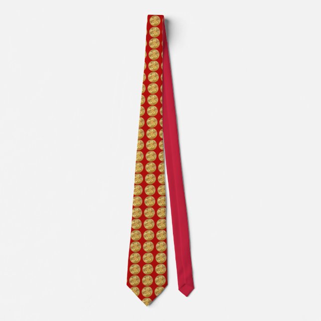 Firefighter Chief 5 Bugle Gold Medallion Tie (Front)