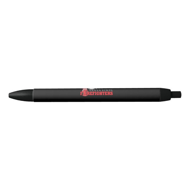 Firefighter Christmas Gifts Santa Claus Fireman Black Ink Pen (Front)