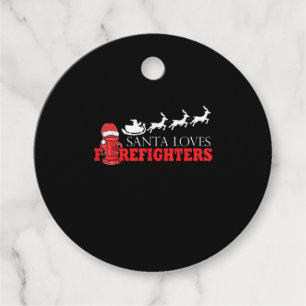 Firefighter Christmas Gifts Santa Claus Fireman Favour Tags