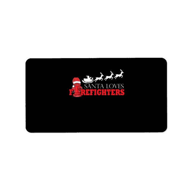 Firefighter Christmas Gifts Santa Claus Fireman Label (Front)