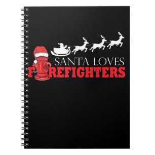 Firefighter Christmas Gifts Santa Claus Fireman Notebook