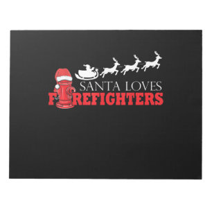 Firefighter Christmas Gifts Santa Claus Fireman Notepad