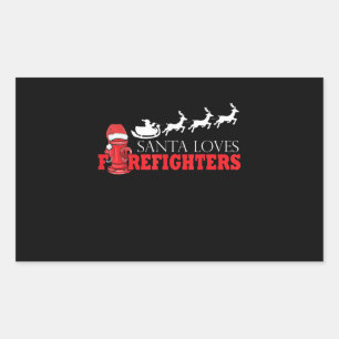Firefighter Christmas Gifts Santa Claus Fireman Rectangular Sticker