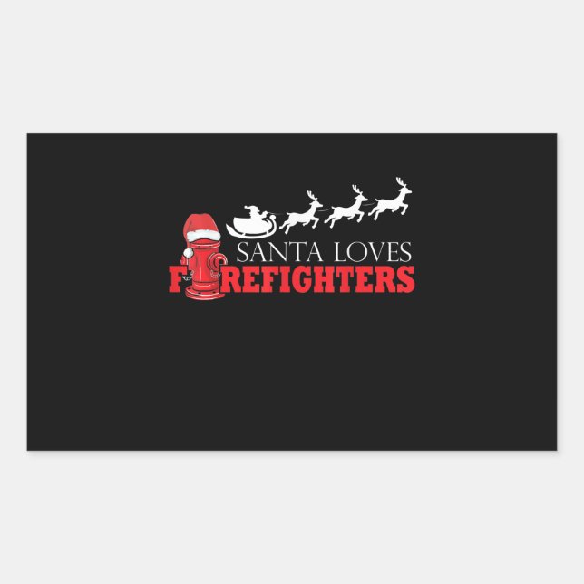 Firefighter Christmas Gifts Santa Claus Fireman Rectangular Sticker (Front)