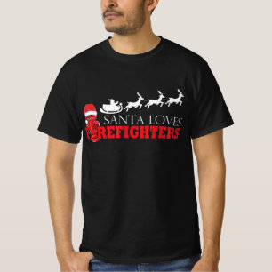 Firefighter Christmas Gifts Santa Claus Fireman T-Shirt