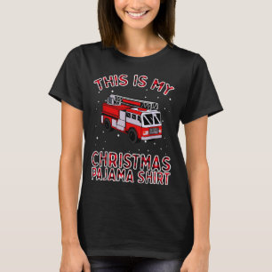 Firefighter Christmas Pajama - Fire Truck Funny Fi T-Shirt