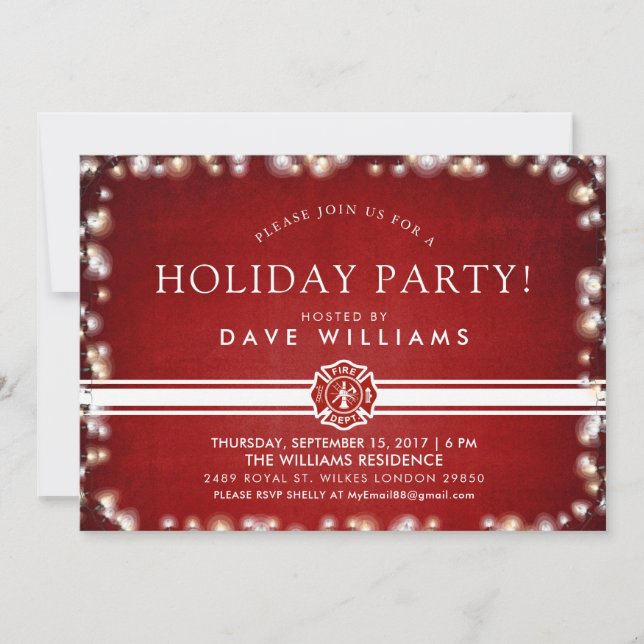 Firefighter Christmas Party Invitation (Front)